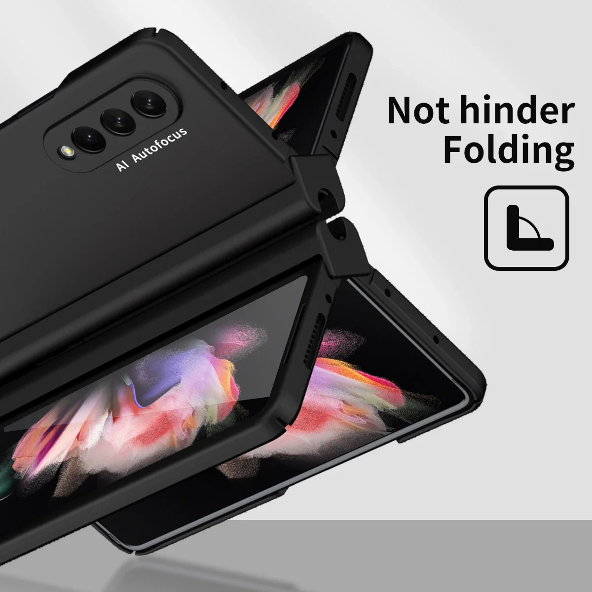 Case For Samsung Galaxy Z Fold 5 4 3 5G With Front Screen Protector Glass Pen Slot For S Pen Fold Edition Hinge Plastic Cover