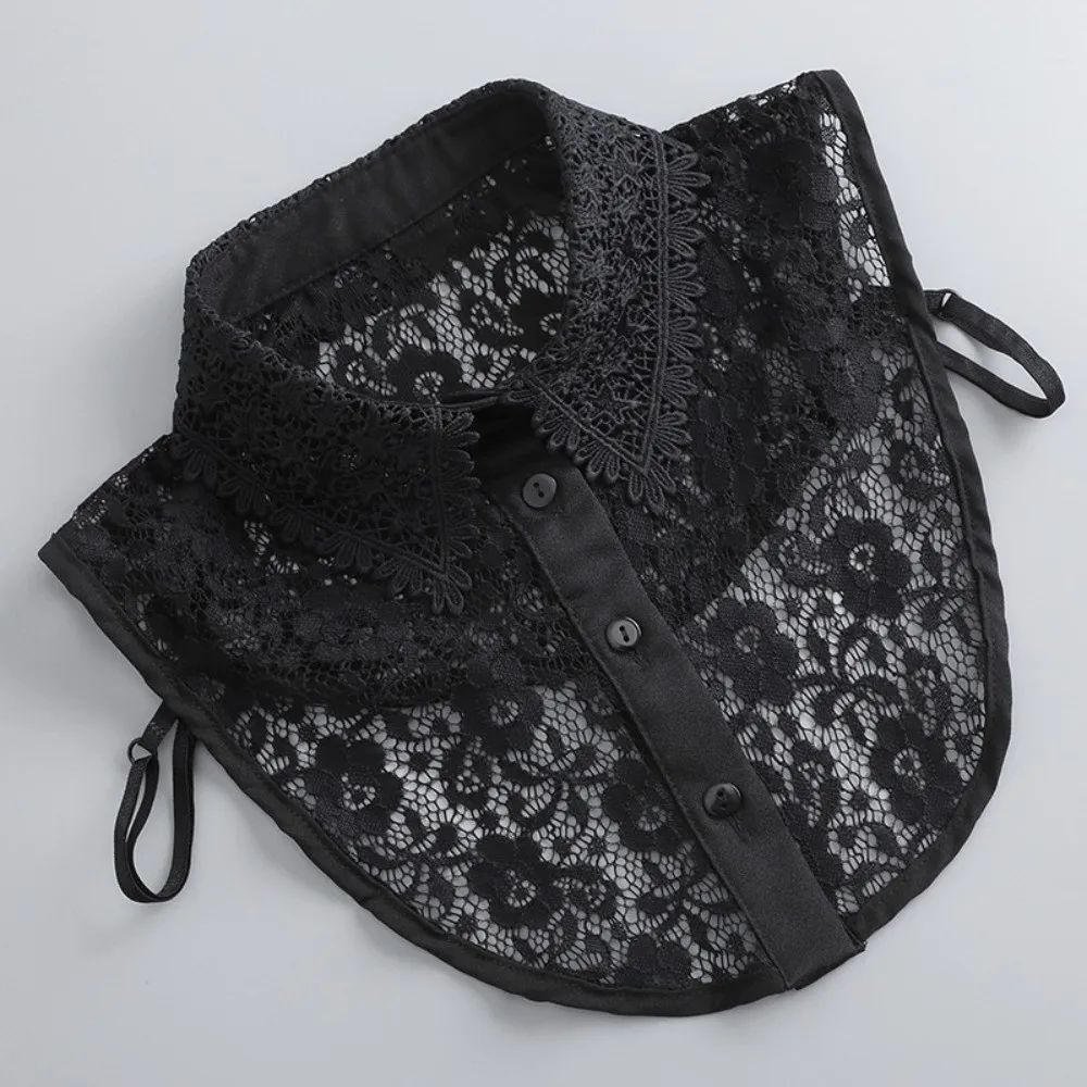 

Классический дышащий искусственный воротник, однотонный винтажный кружевной съемный воротник, галстук спереди, универсальная накладная блузка с воротником, детская одежда