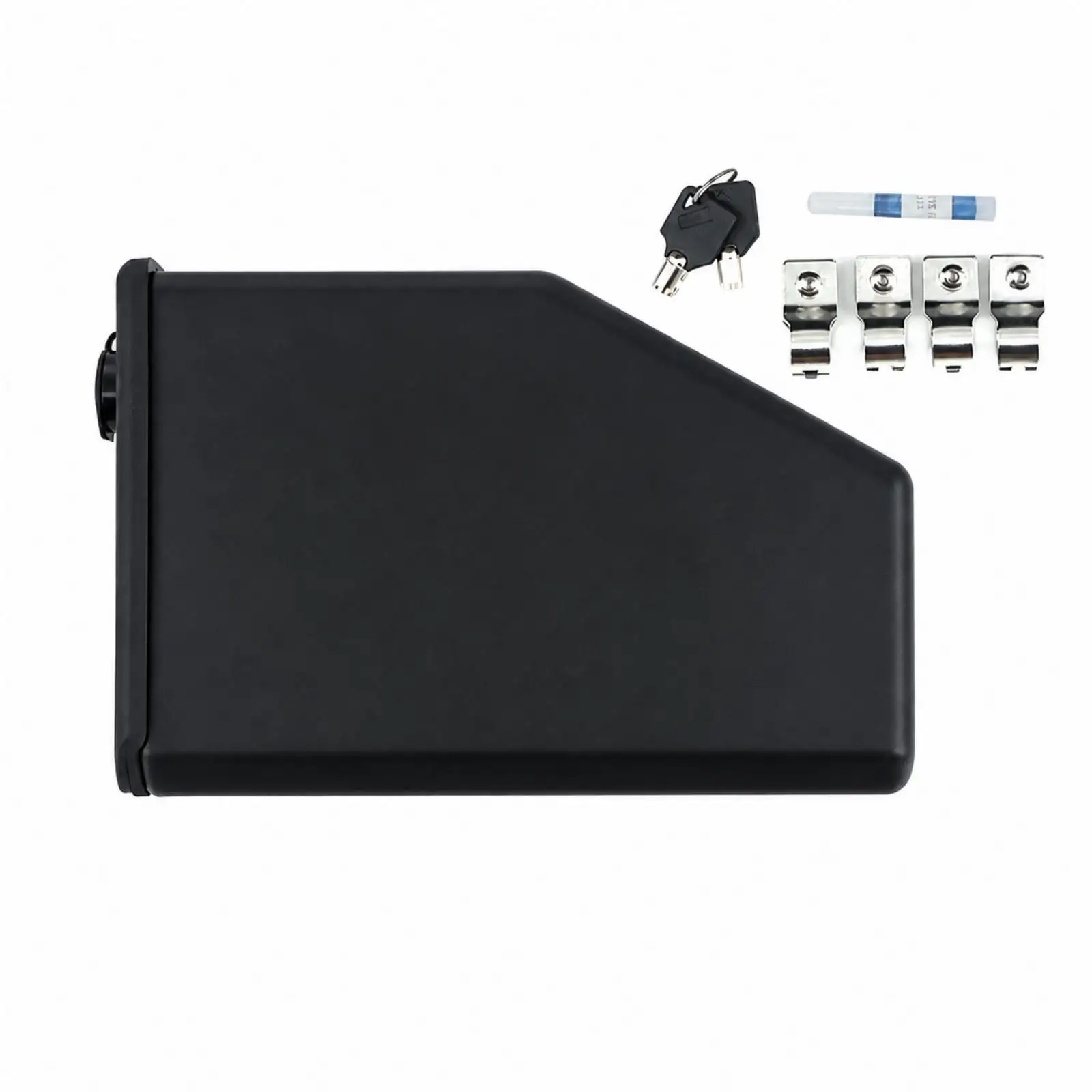 Lockable Side with Mounting Brackets Black Motorcycle Side with Mounting Bracket Compact Rear Motorcycle with Keys