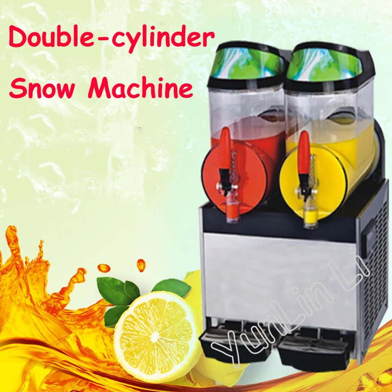 Máquina de lama de 10l, tanque duplo, máquina de bebidas, aço inoxidável, máquina de derretimento de neve, máquina de gelo, dispensador de bebidas