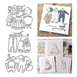 Baby Girl Dress and Baby Boy Overalls Die Cuts for Card Making Metal Cutting Dies Embossing Paper Dies for Scrapbooking DIY