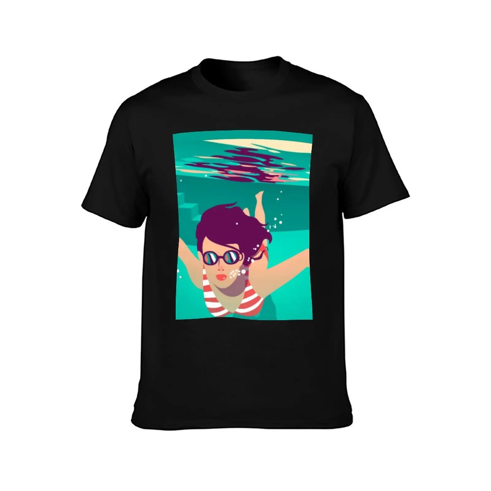 Swimming Girl, Pool Fun, Swim like a Girl T-Shirt plus sizes Short sleeve tee anime Aesthetic clothing men t shirts