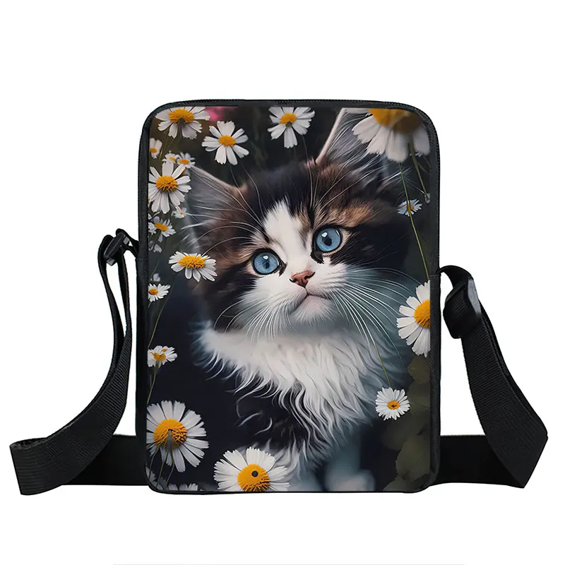 Cute Persian/Siamese Cat Crossbody Bag Scottish British Cat Women Handbag Kitten Shoulder Bag Messenger Bag Phone Holder Bookbag