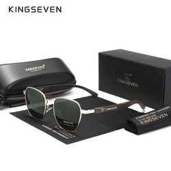 KINGSEVEN Quality Upgrade Ebony wood Sunglasses Men Polarized  UV400 Protection Retro Eyewear Women Oculos