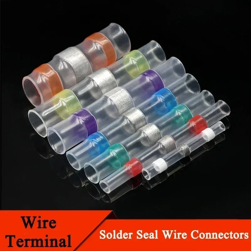 50-300Pcs Waterproof Heat Shrink Tube With Solder Insulated Electrical Wire Terminal Butt Splice Solder Electric Connector Set