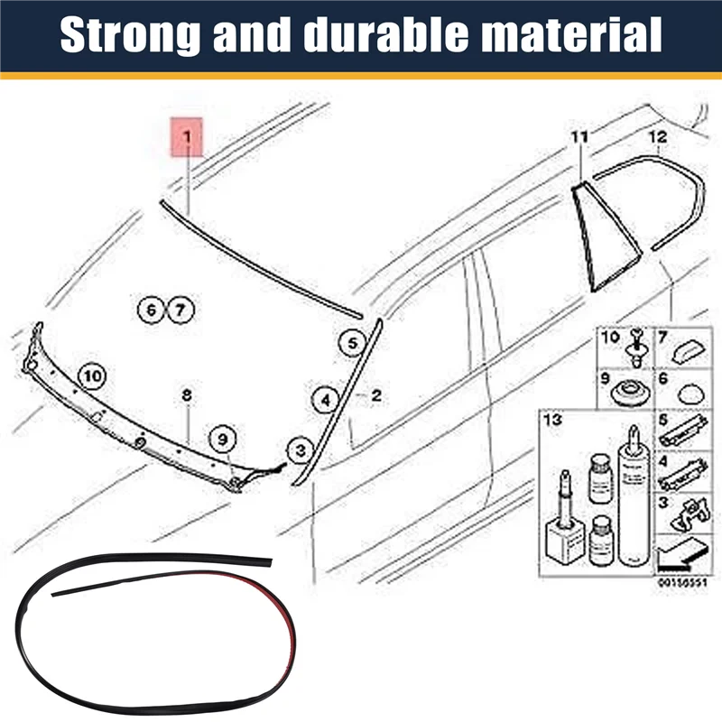 صب الكسوة العلوية لزجاج السيارة الخارقة 51317206137 يناسب BMW X3 F25 2011-2017 رقم الجزء 7206137