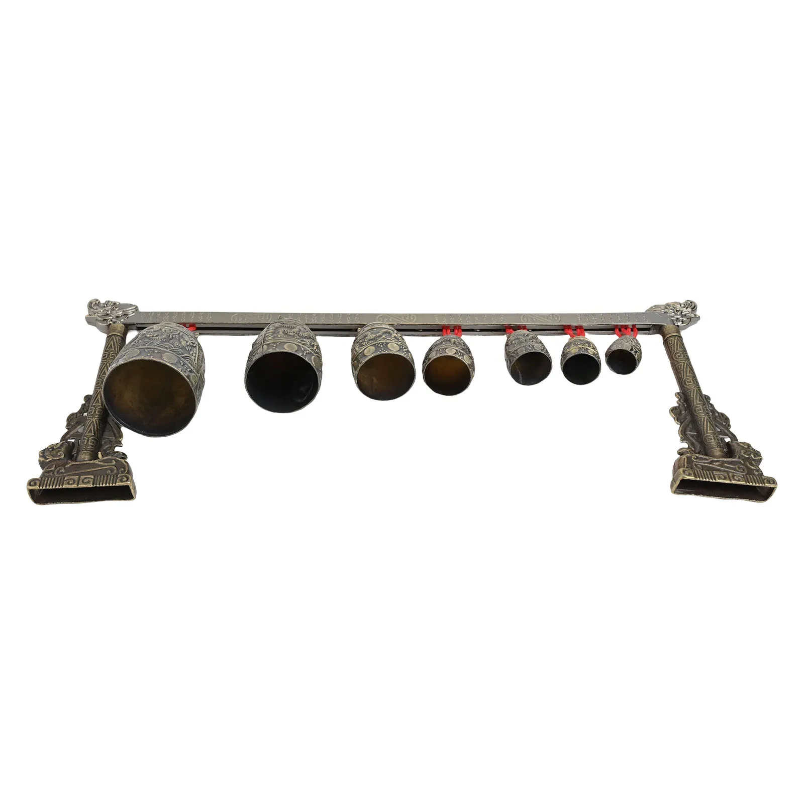 Alloy Bronze Meditation Percussion Instrument with 7 Decorated Bells for Soothing Generation and Focus Work Alloy