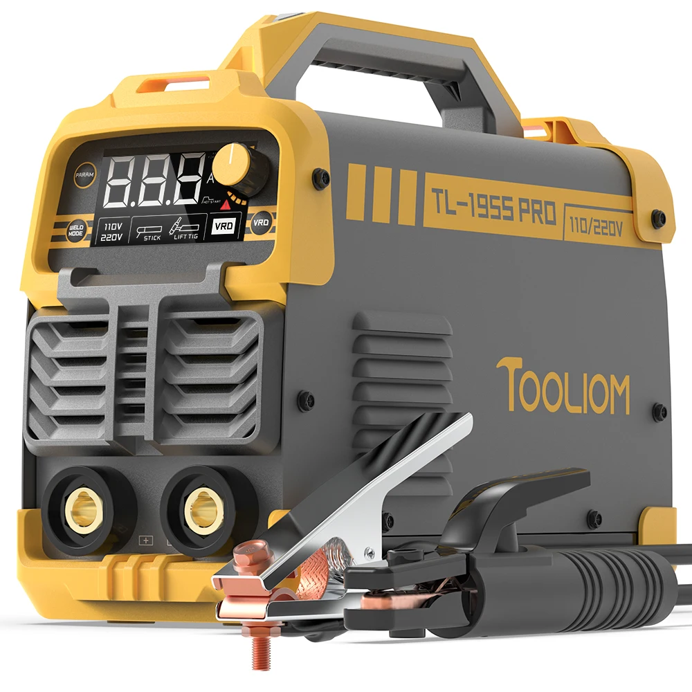 

TOOLIOM 195A Stick Welder 110/220V Dual Voltage Lift TIG Welder ЖК-дисплей IGBT Инвертор с возможностью горячего запуска/дуговой сварки