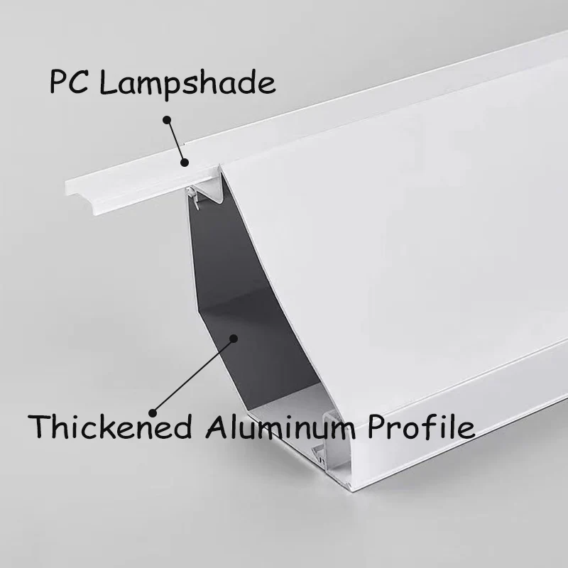 LED Aluminium Profile Top Corner Ceiling Surface Mounted Wall Decoration Home Indoor Gypsum Linear Light Hard Bar Light Lamps