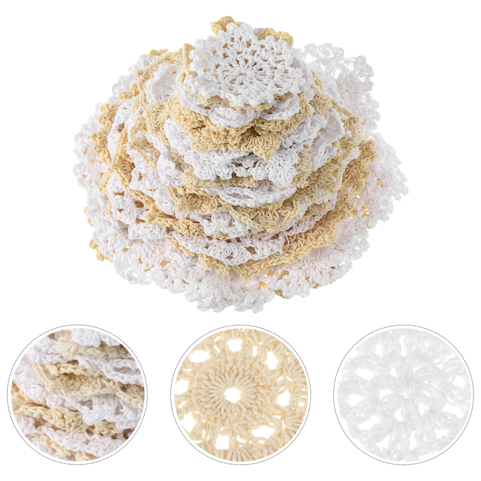 

24 Pcs Mat Crochet Coasters Cotton Thread Coasters H Crochet Pad Coaster made Doilies Appliques Lace Home Decor Windchimes