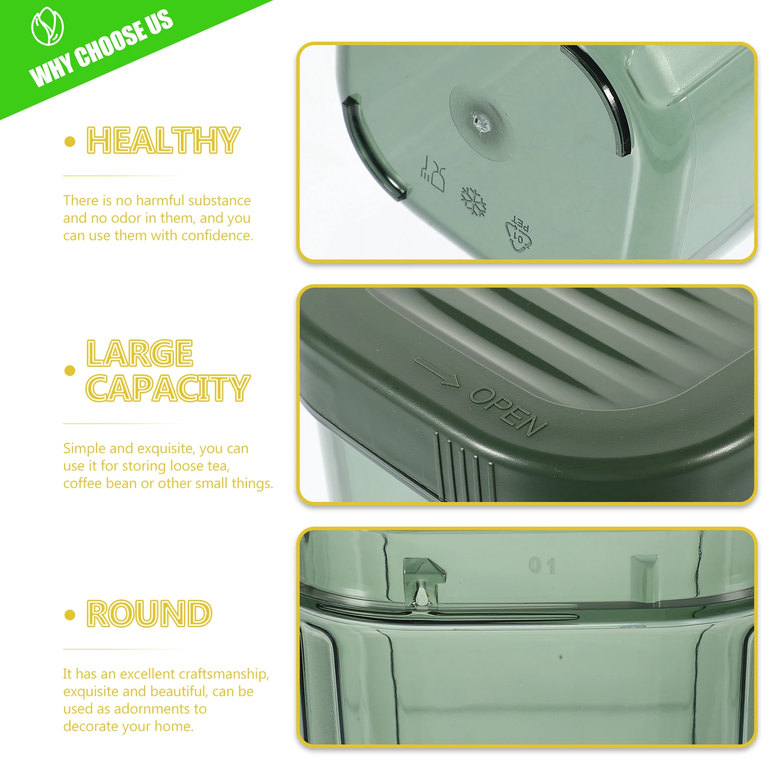 

Sealed Storage Jar Airtight Container Food Storage Canister for Soybean Grain Cereals Dry Foods Clear Jar with Lid