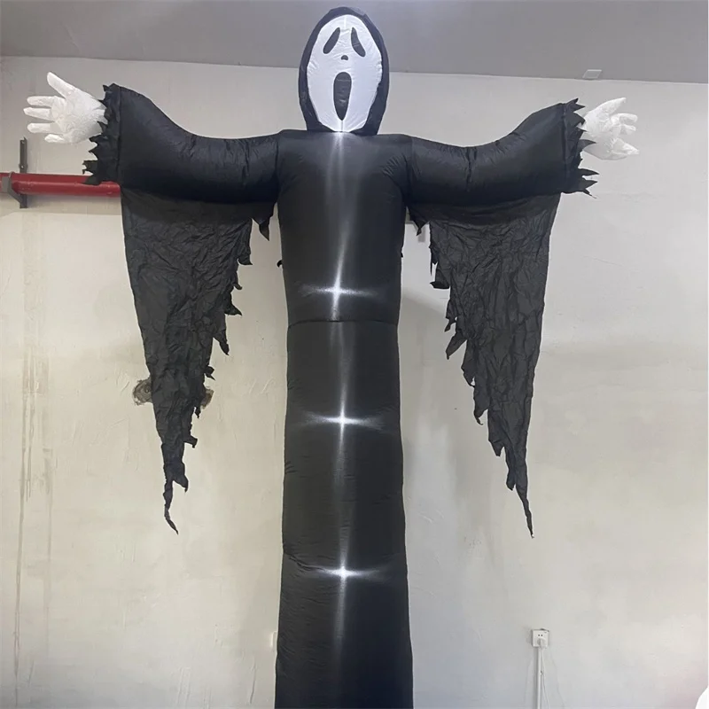 3.6m Tall Inflatable Halloween Ghost Outdoor Decoration with LED Light Halloween Party Inflatable Scary Garden Yard Ornaments