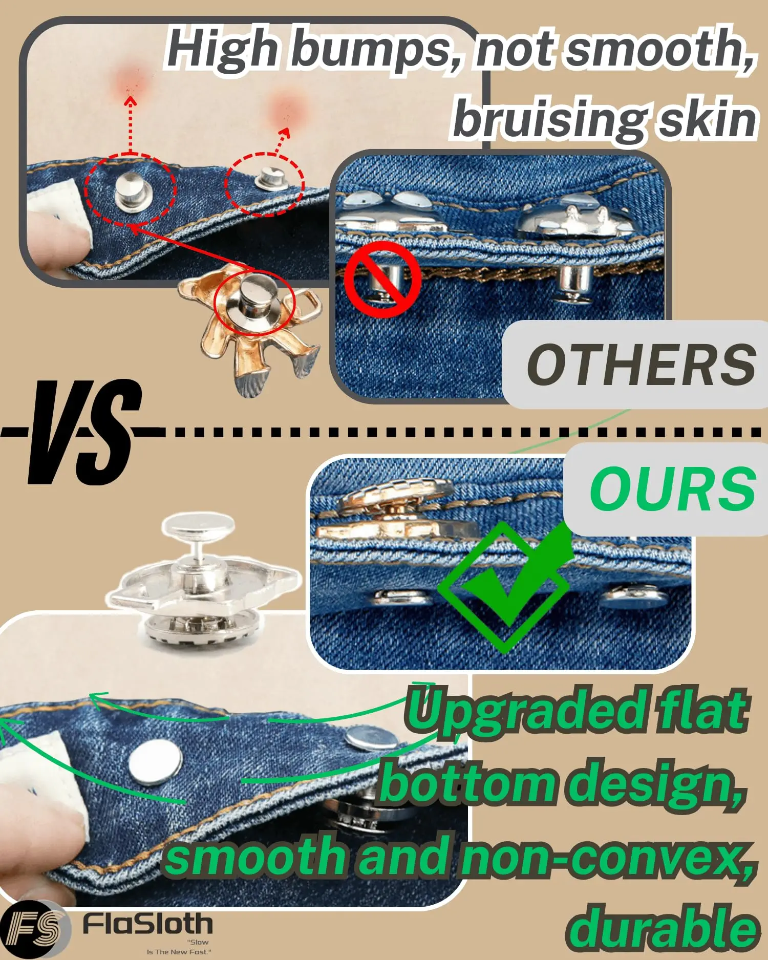 ルーズジーンズとパンツ用のジーンズボタン、パンツウエスト締め、ウエストバンド用の調節可能な縫い付け不要ボタンピン