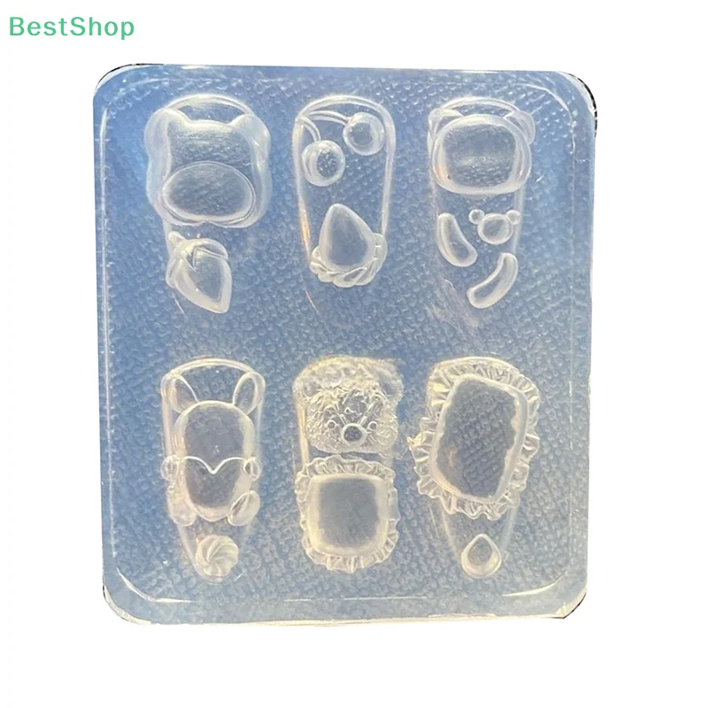 ★ ★ ★ Cartoon Kaninchen Bär Design Nail art Form 3D Silikon Maniküre Form DIY Nagel Form Dekor