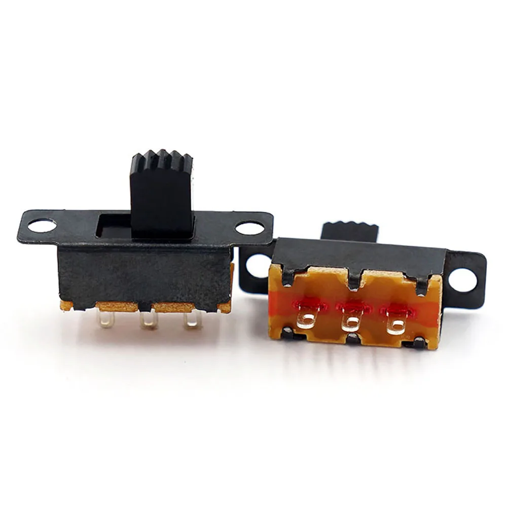 Interruptor de alimentación de palanca G4, 100 piezas, 2 posiciones, 3 pines, DPDT, 2P2D, mango alto de 4MM, paso de 4,0 MM, Interruptores deslizantes de montaje en Panel PCB