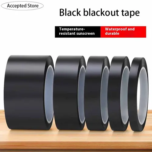 1 rollo de cinta opaca negra, aislamiento resistente a la tensión, sombreado mate, cinta adhesiva de poliimida resistente a altas temperaturas