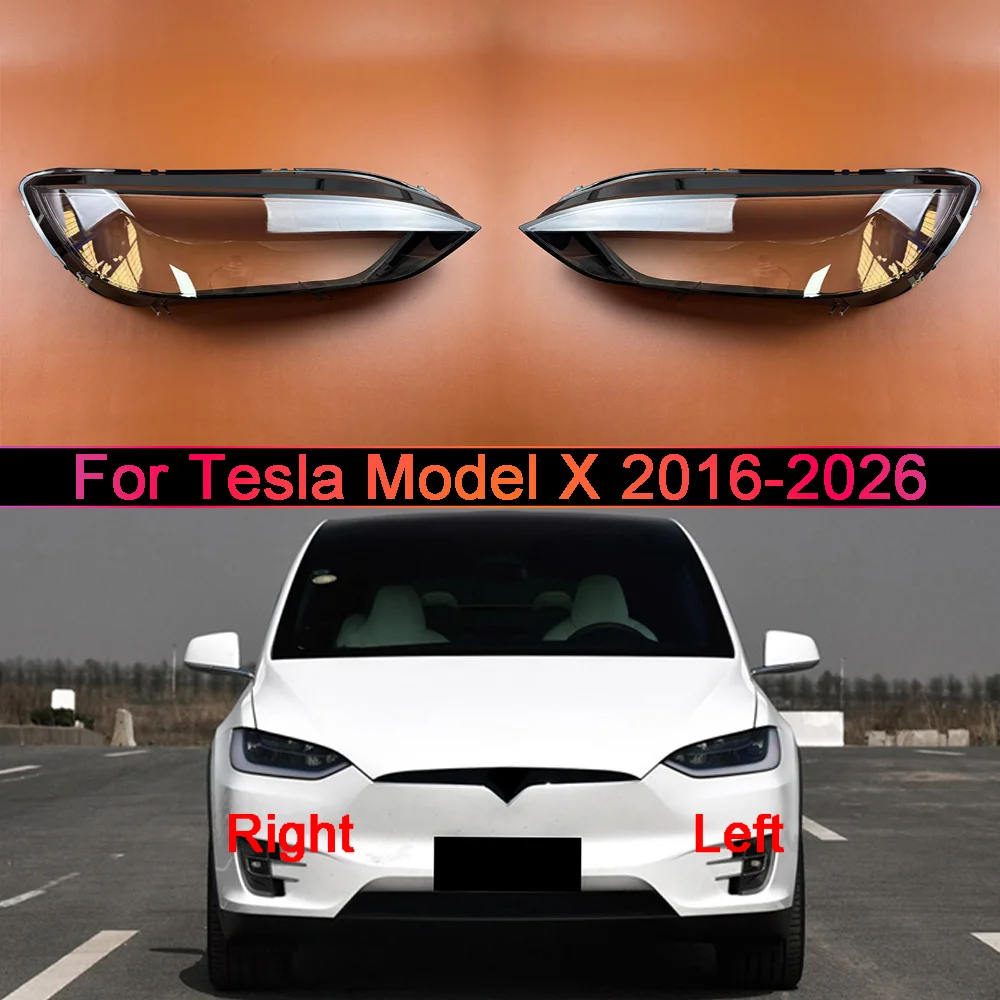 For Tesla Model X 2016-2026 Headlight Housing Shell Lamp Shade Lens Transparent Headlamp Cover Plexiglass Auto Replacement Parts