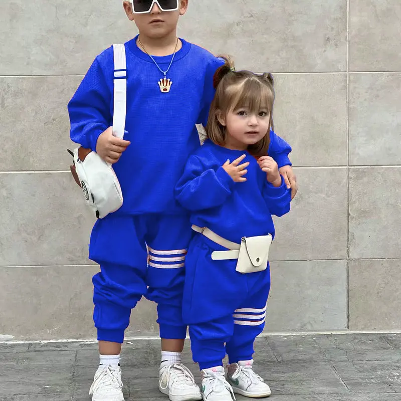 Toddler Children's Clothing Hooded Pants Set Boys and Girls Baby Clothing Sweatshirt Children's Fashion Pullover Set 2024