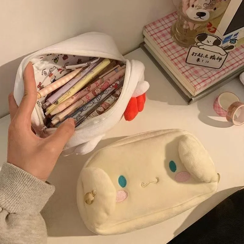 سانريو مرحبا كيتي مقلمة كرتونية لوازم القرطاسية سعة كبيرة حقيبة التخزين Kawaii حقيبة مستحضرات تجميل هدية عيد ميلاد لفتاة