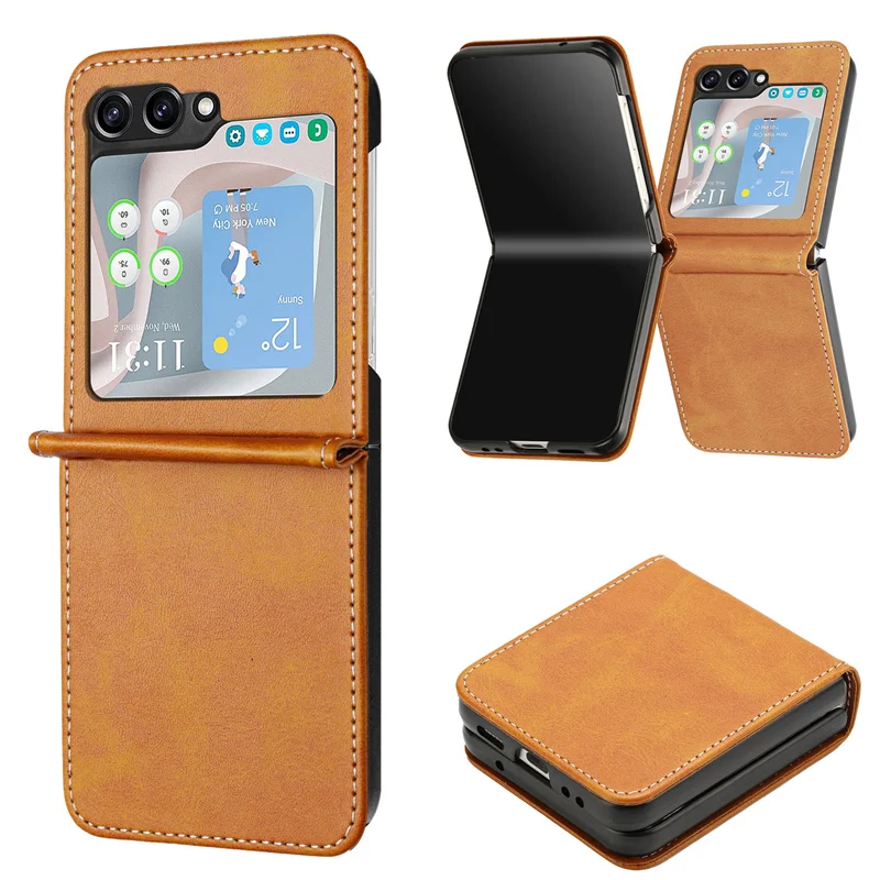 Etui Portfel z Klapką i Magnetycznym Zamknięciem na Telefon Samsung Galaxy Z Flip 7 6 5 4 3 Flip6 Flip5 Flip4 Flip3 z Przegródkami na Karty, Funkcją Stojaka i Skórzaną Okładką — zdjęcie produktu 2