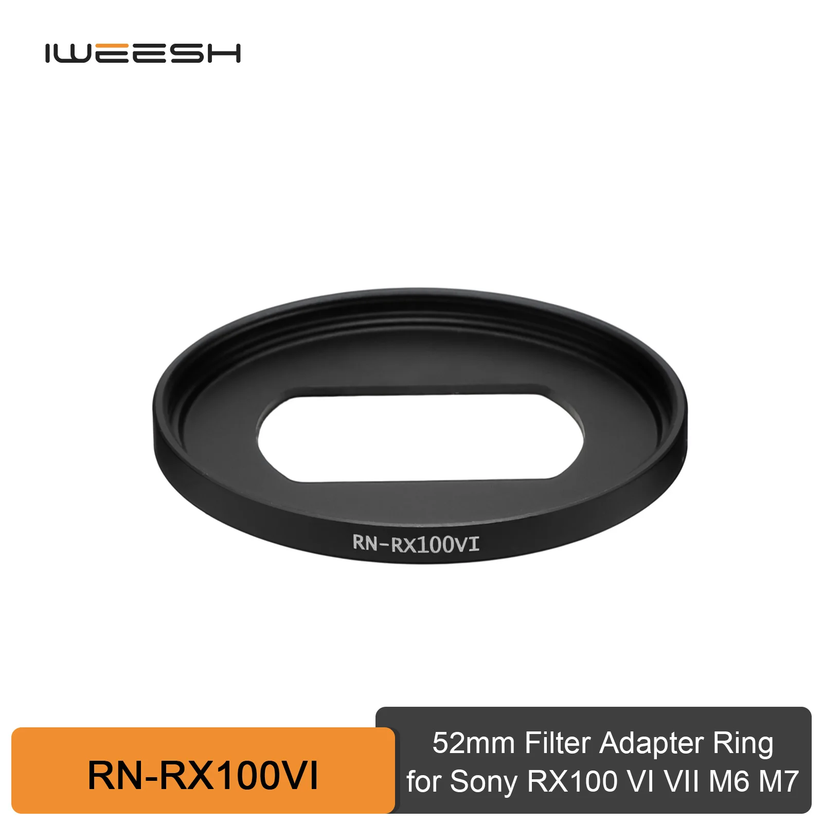 52mm Metal Filter Adapter Ring + Sticker for Sony RX100 M5 M5a / RX100 M6 / RX100 M7 / RX100 Mark V VI VII Replace RN-RX100VI