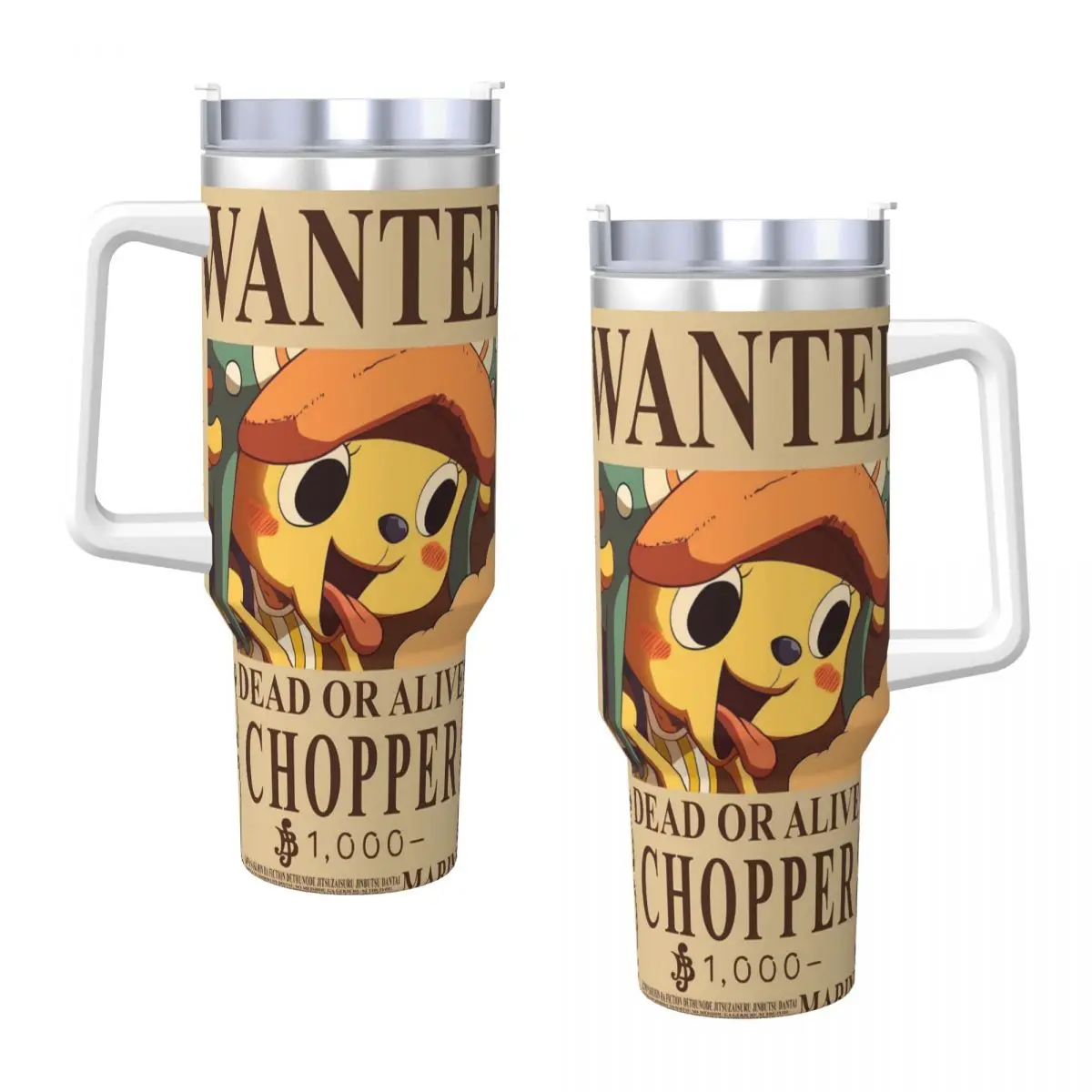 O-One Anime P-Piece Stainless Steel Tumbler Travelist Thermal Cups With Straws and Lid Large Car Mugs Cold and Hot Water Bottle