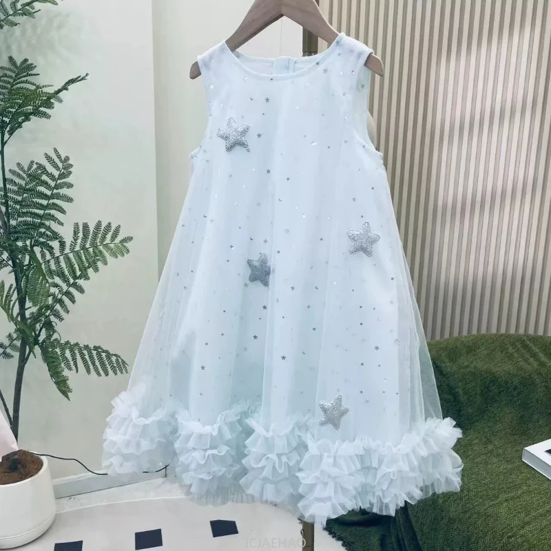 

Teen Girl Clothes 2025New White Summer Girls Flower Girl Birthday Outfit Vestido Princess Dress with Wings Kids Party Gown