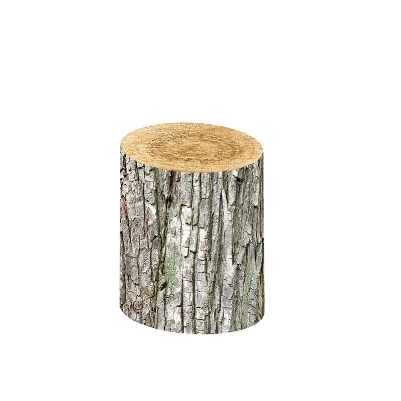 Wood Cylinder Plinth Pedestal Covers for Birthday Party Decoration Wood Stump Texture Cylinder Cover Elastic Cake Table Banner