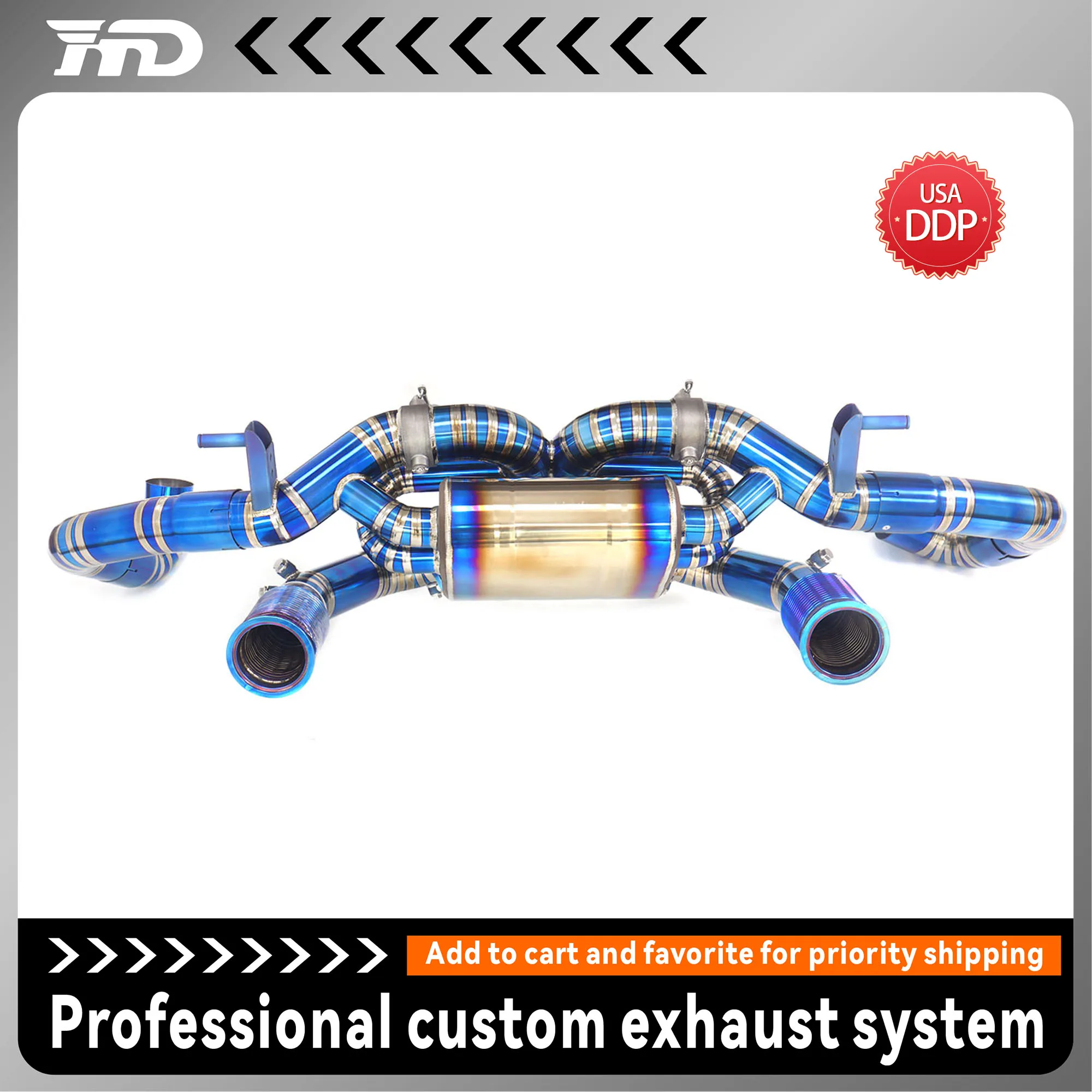 

HMD Titanium Exhaust System Sport Catback for Audi R8 V10 2022+ Muffler with Valve and with OPF