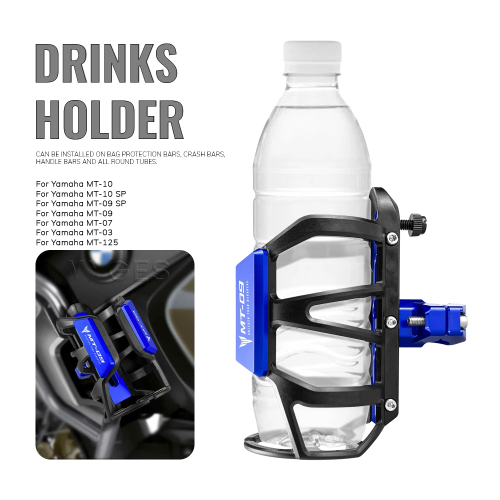 Motorcycle Beverage Water Bottle Cage Drinks Holder Water Cup Holder For Yamaha MT-10 MT-09 MT-07 MT-03 MT-125 MT10 MT09 MT07