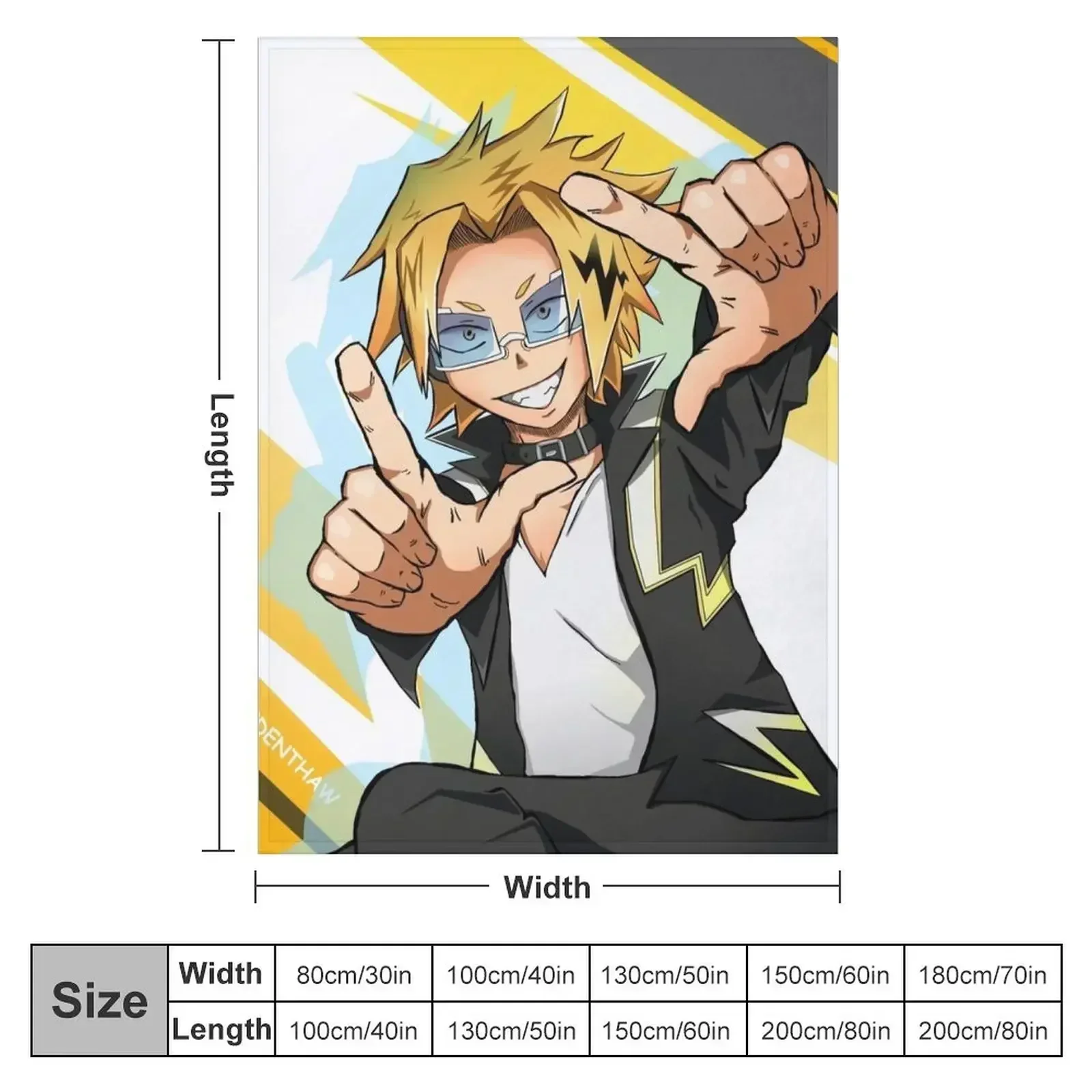 Smile! - Boku No Hero Electrifying Denki Throw Blanket Polar Camping decorative for winter Blankets