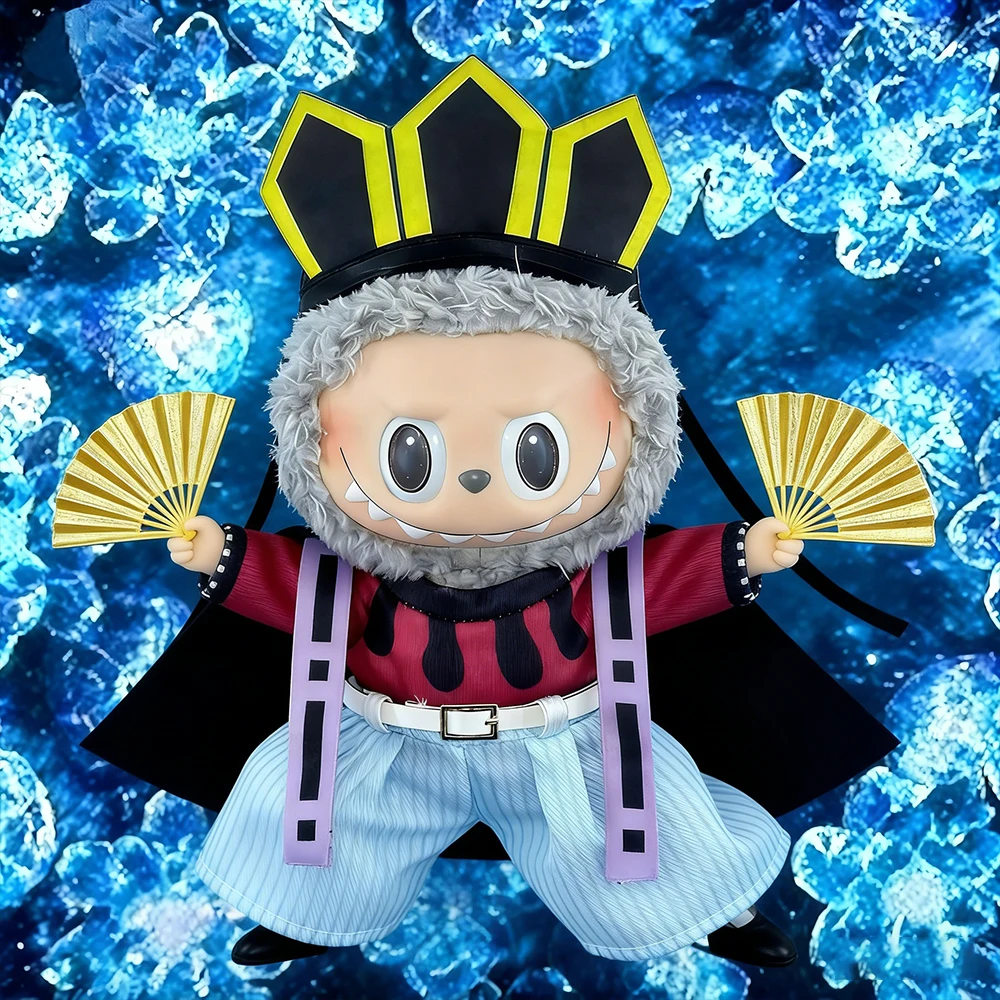 

New 17cm Labubu Doll Clothing Anime Outfits Shirt Pants Belt Hat Cloak Dolls Accessories Butterfly Dress Halloween Costume Gift