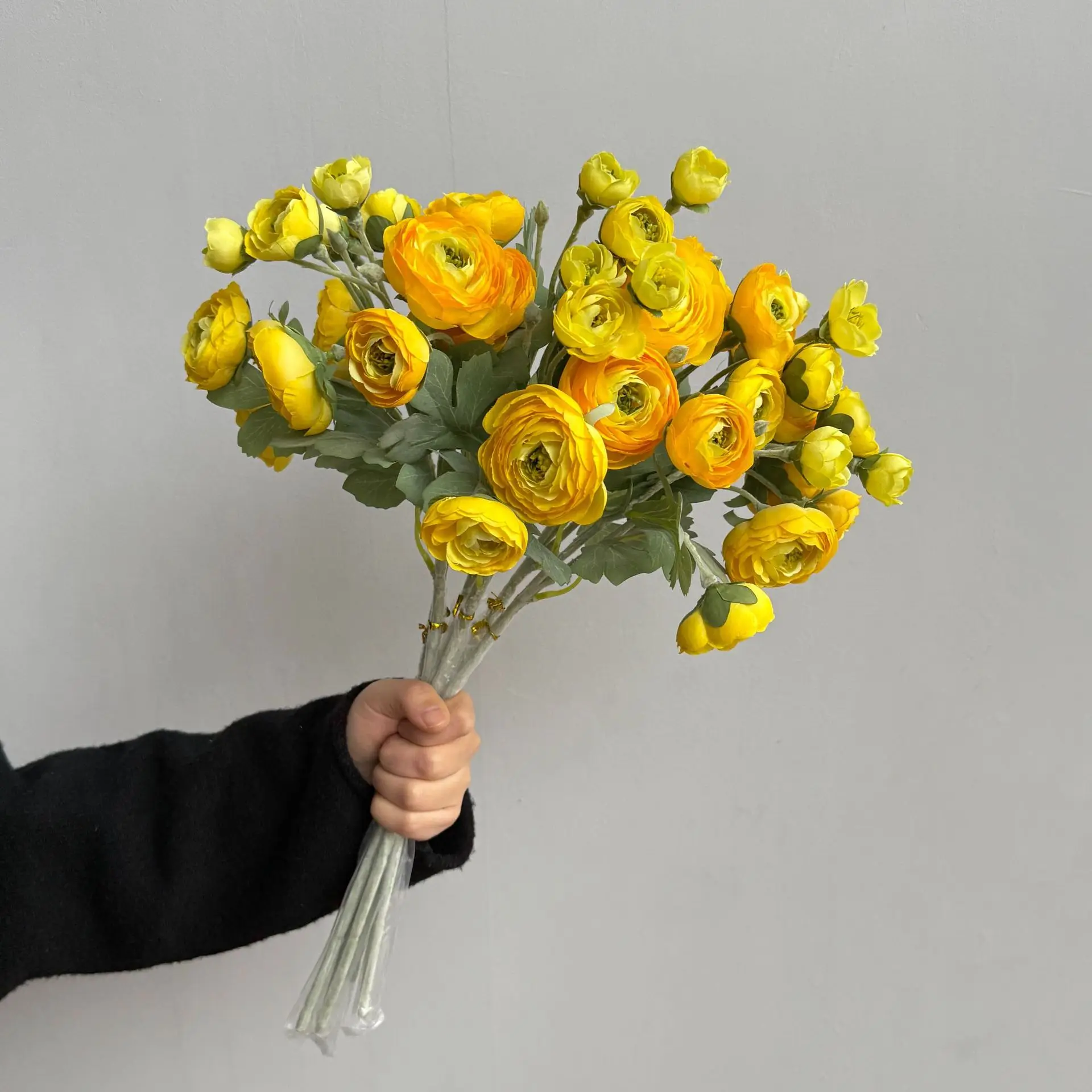 5-teiliges Set Künstliche 7-köpfige Tau-Lotusblumen für Heimdekoration, beflockte Kamelien, Brautstrauß, Seidenblumen, Hochzeitsdekoration, Party-Blumen, künstliche Blumen – Detail 4