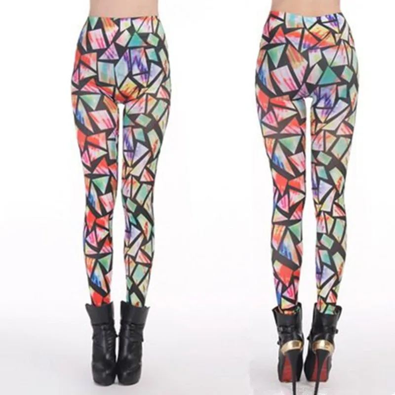 Ladies Stylish Women Seamless Leggings High Waist Graffiti Printed Leggings Trousers Stretch Fitness Pants Daily Casual Wear