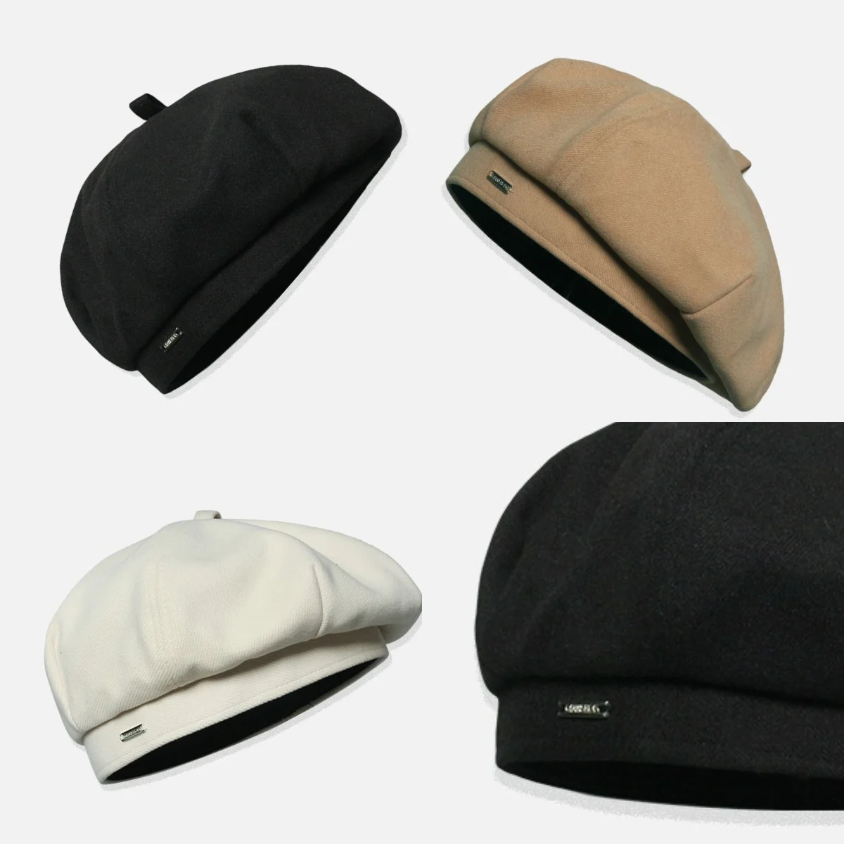 

Korean Style Thin Beret for Women Classic Premium Feel Black Solid Color Painter Hat Fashionable Spring Autumn Versatile Caps