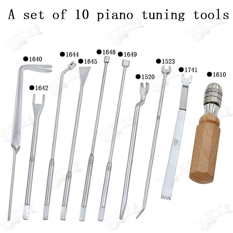 10/13 Pcs Option Piano Tuning Tool, String Machine, Repair 1636 Spoon Nail Spanner, Multi-Orifice Spanner Adjustment 1610 Handle