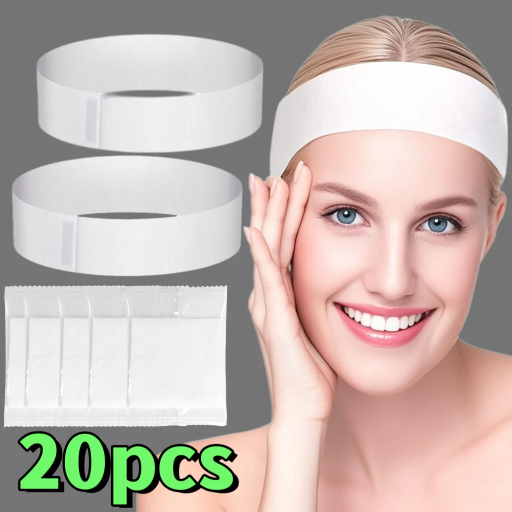 20 Stück neue, einwegfähige Spa-Stirnbänder in Schwarz und Weiß – verstellbare, elastische Stirnbänder mit Klettverschluss, geeignet für Schönheitssalons, Gesichtsbehandlungen und Fitness – weiche, rutschfeste Haarbänder, verhindern Haarausfall, Friseurbedarf, bequem und atmungsaktiv, geeignet für Fitnessbegeisterte. – Detail 4