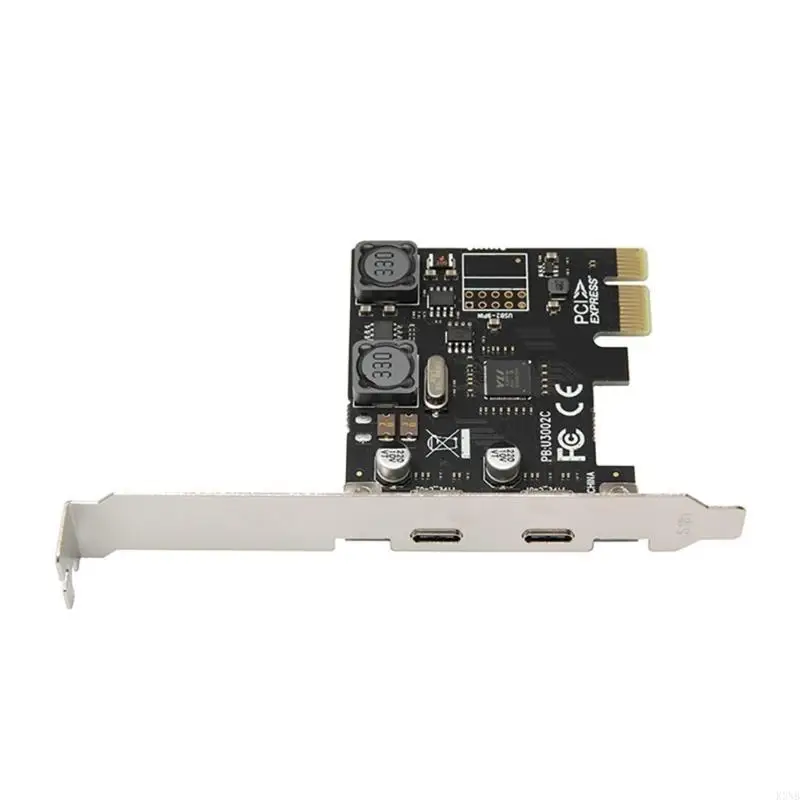 K3NB 2 Ports USB Type-C PCIe Add-On Adapter Card USB C USB3.1 PCIEx1 Expansion Card 5Gbps
