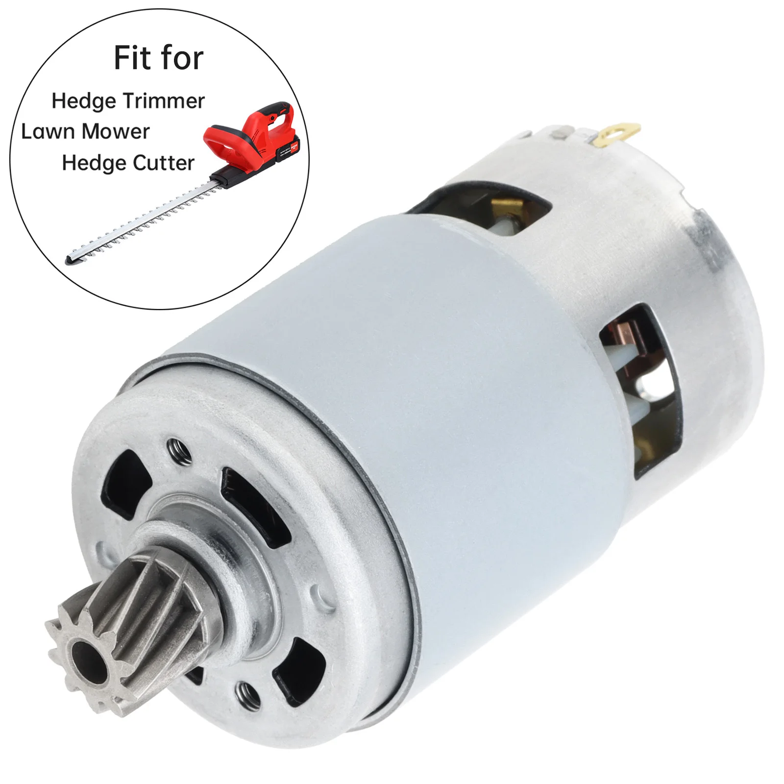 RS775 DC-Motor 21V 19500 U/min 10 Zähne Schrägverzahntes Getriebe Hochdrehmoment-Motor Ersatz für Rasenmäher / Heckenschere / Rasentrimmer