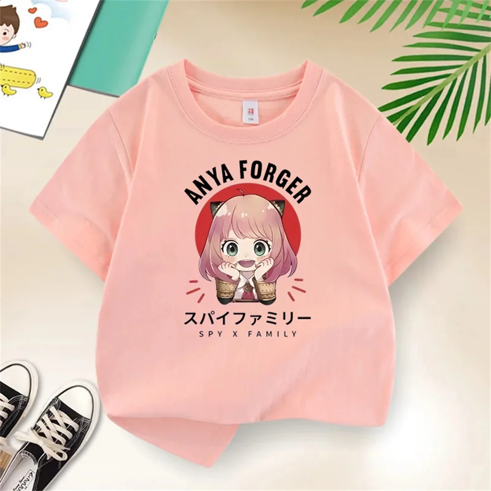 Japanese Characters Manga Short Sleeve SPYxFAMILY Spy Playroom Day Manga New Kids 3-14 Years Old Cotton T-shirt