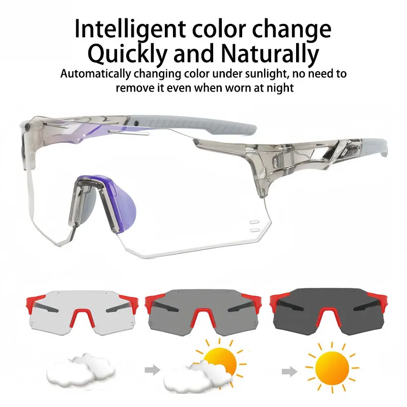 

Outdoor Cycling Sports Sun Glasses Glasses Color Changing Fashion Windproof Riding for Women Men's Sunglasses Cycling Equipment