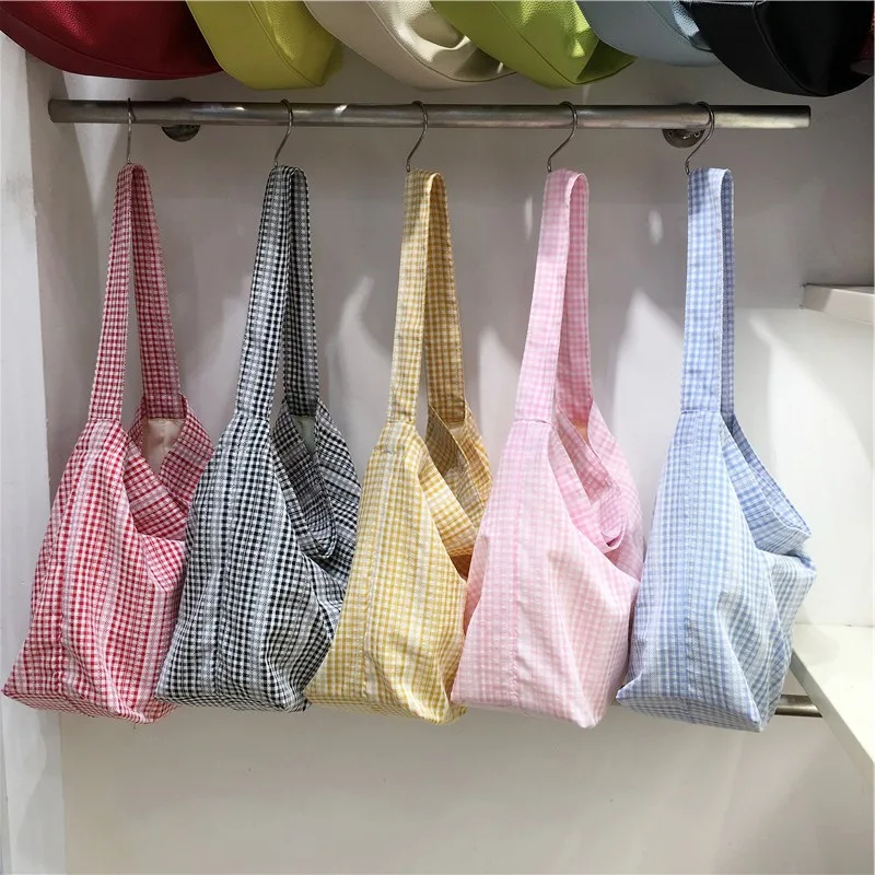 

YIFAN Shoulder Bagp Plaid College Commuting Square Bag Women Large Capacity Leisure Portable Crossbody Bag