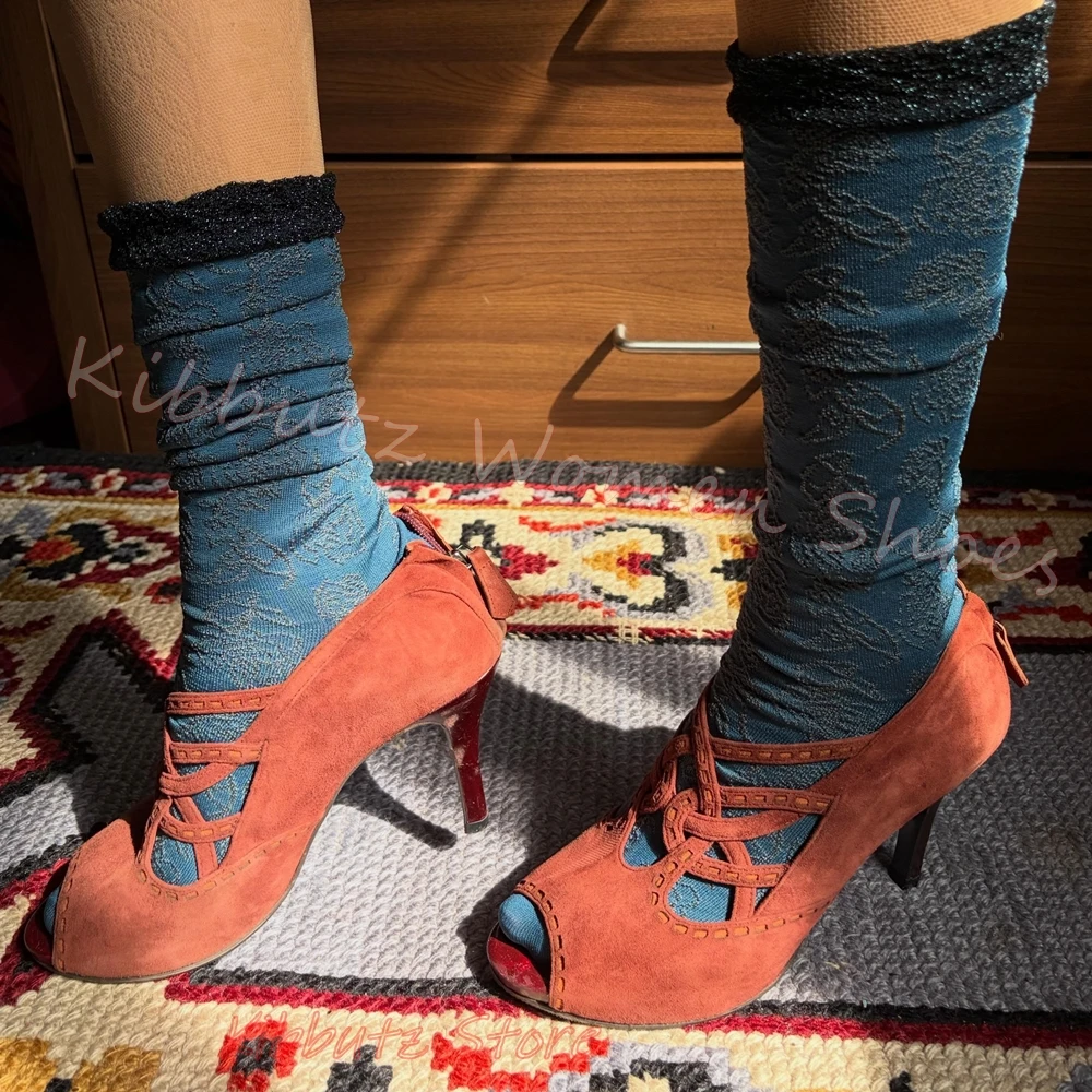 Vintage Fashion Rome - Vintage Rome Sandals Suede Leather Peep