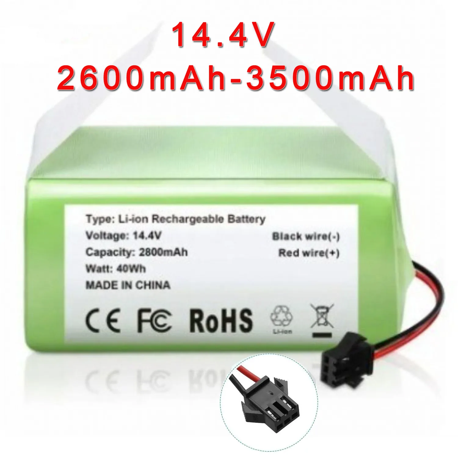 14.4V 2600mAh Battery for Ecovacs Deebot N79S 500 N79 DN622 Eufy RoboVac 11S 30