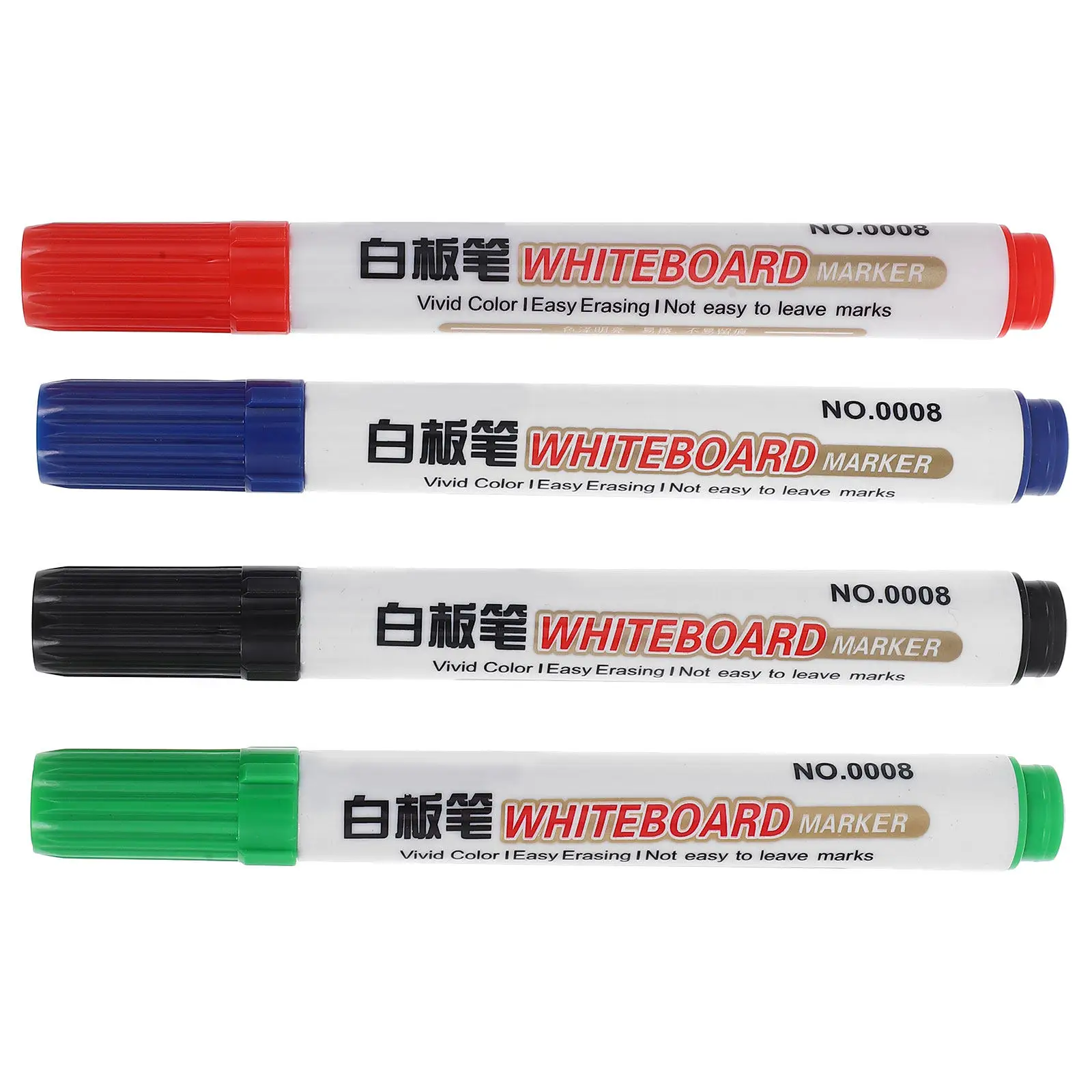 

4Pcs Dry Erase Whiteboard Markers Erasable Office School Use Colorful Marker Set for Classroom Lessons Presentation