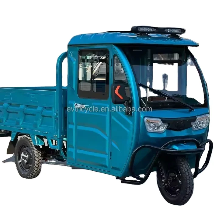 EEC Euro Use China Manufacturer Small Electric Powered 4-Seat Electric Cargo Dump Truck Small Battery Cargo Tricycle