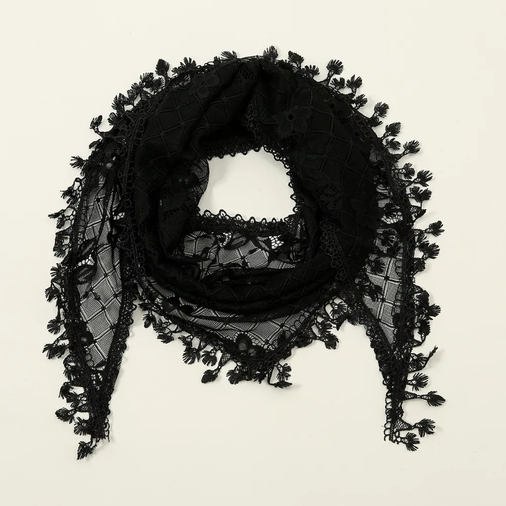 الأزياء الصلبة مثلث الحجاب وشاح البوليستر النساء الكنيسة الصلاة عقال الزفاف عمامة الإناث