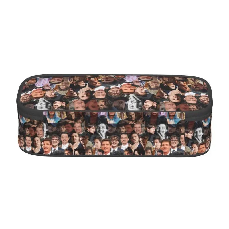 Custom Pedro Pascal Actor Kawaii Pencil Case Girl Boy Large Capacity Pencil Box Students Stationery