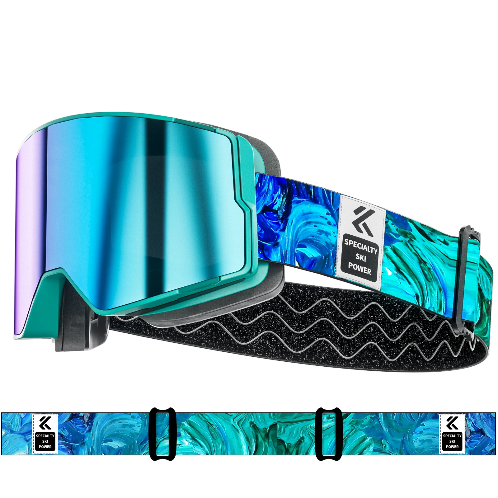 Kapvoe Meekleurende Sneeuwbril Ski Snowboard Anti-Fog Masker voor Mannen Vrouwen Brillen UV400 Bescherming Bril Sneeuwscooter Winter