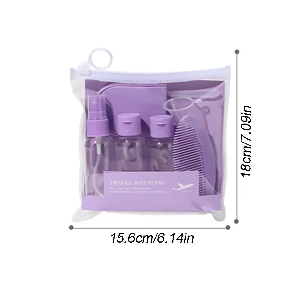 Empty Container Travel Split Bottle Set Lotion Toner Container Makeup Mirror Comb Set Empty Spray Bottle 7pcs/set Plastic